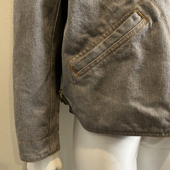ARMANI JEANS BUCKLE DENIM FIELD JACKET - Picture 3 of 16
